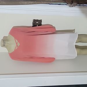 Elegant Pink and White Ombre Dress